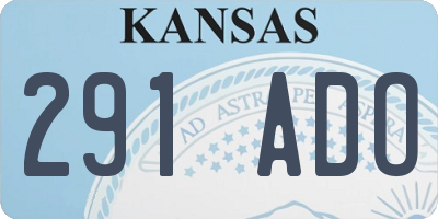 KS license plate 291ADO