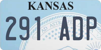 KS license plate 291ADP