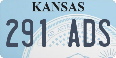 KS license plate 291ADS