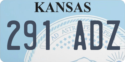 KS license plate 291ADZ