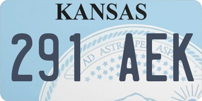 KS license plate 291AEK