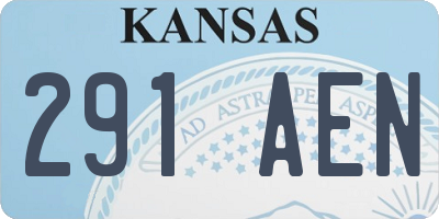 KS license plate 291AEN