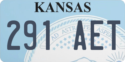 KS license plate 291AET