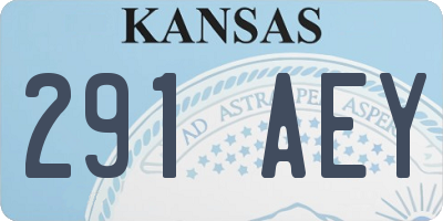 KS license plate 291AEY