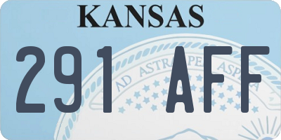 KS license plate 291AFF