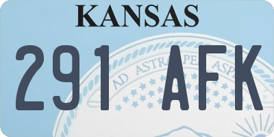 KS license plate 291AFK