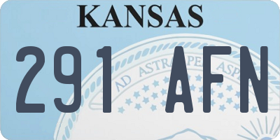 KS license plate 291AFN