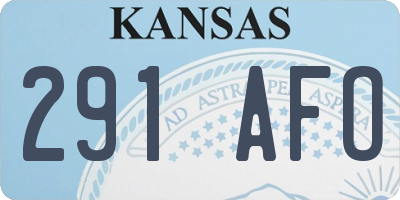 KS license plate 291AFO