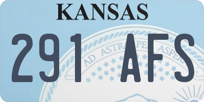 KS license plate 291AFS