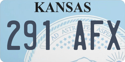 KS license plate 291AFX