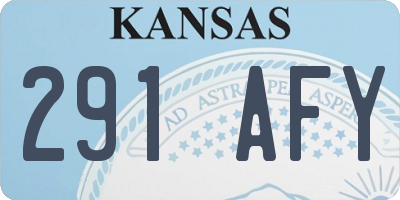 KS license plate 291AFY