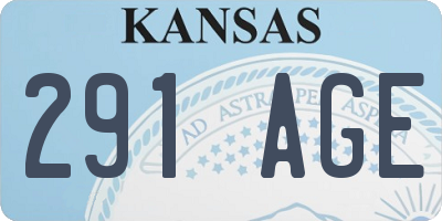 KS license plate 291AGE