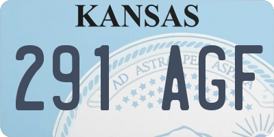 KS license plate 291AGF
