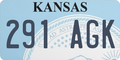KS license plate 291AGK