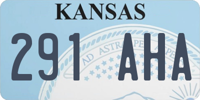 KS license plate 291AHA