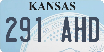 KS license plate 291AHD