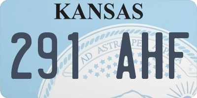 KS license plate 291AHF