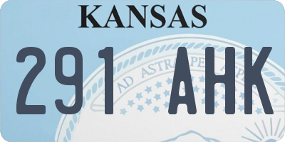 KS license plate 291AHK