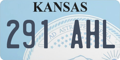 KS license plate 291AHL