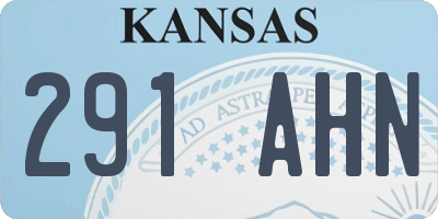 KS license plate 291AHN