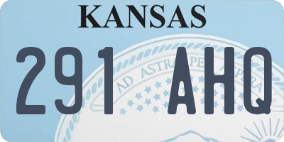 KS license plate 291AHQ