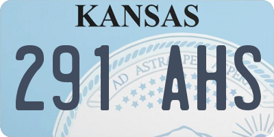 KS license plate 291AHS