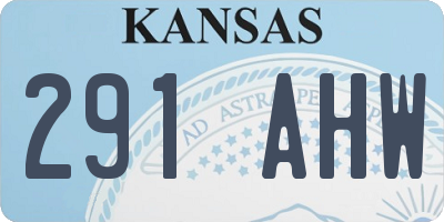 KS license plate 291AHW
