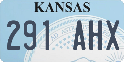 KS license plate 291AHX