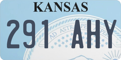 KS license plate 291AHY