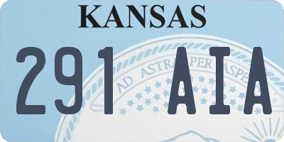 KS license plate 291AIA