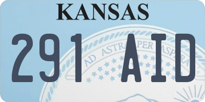 KS license plate 291AID
