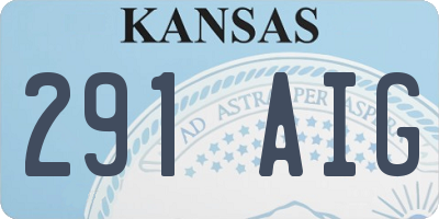 KS license plate 291AIG