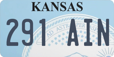 KS license plate 291AIN