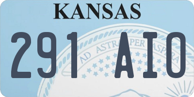 KS license plate 291AIO