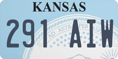 KS license plate 291AIW