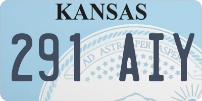 KS license plate 291AIY