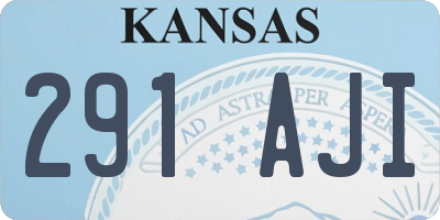 KS license plate 291AJI