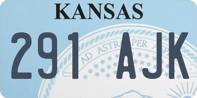 KS license plate 291AJK
