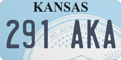KS license plate 291AKA