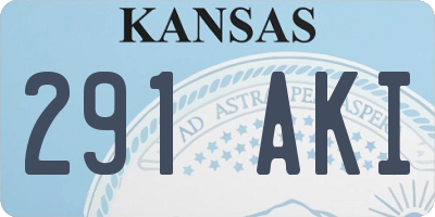KS license plate 291AKI