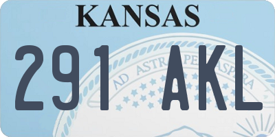 KS license plate 291AKL