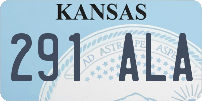 KS license plate 291ALA