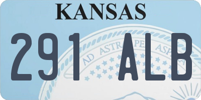 KS license plate 291ALB