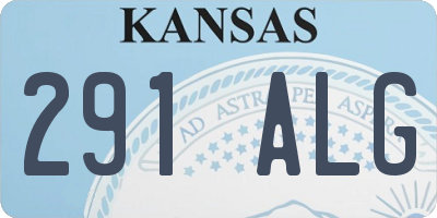 KS license plate 291ALG