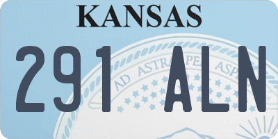 KS license plate 291ALN