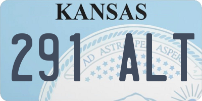 KS license plate 291ALT