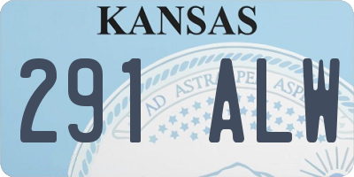 KS license plate 291ALW