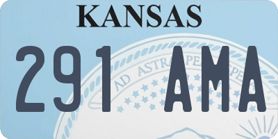 KS license plate 291AMA