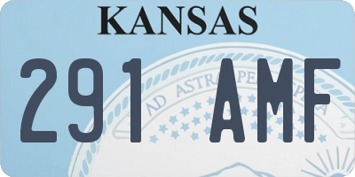 KS license plate 291AMF