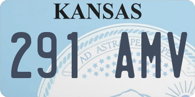 KS license plate 291AMV